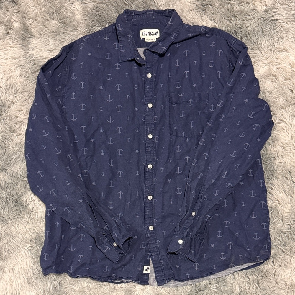 Trunks Surf & Swim Co shirt XL Button down Blue